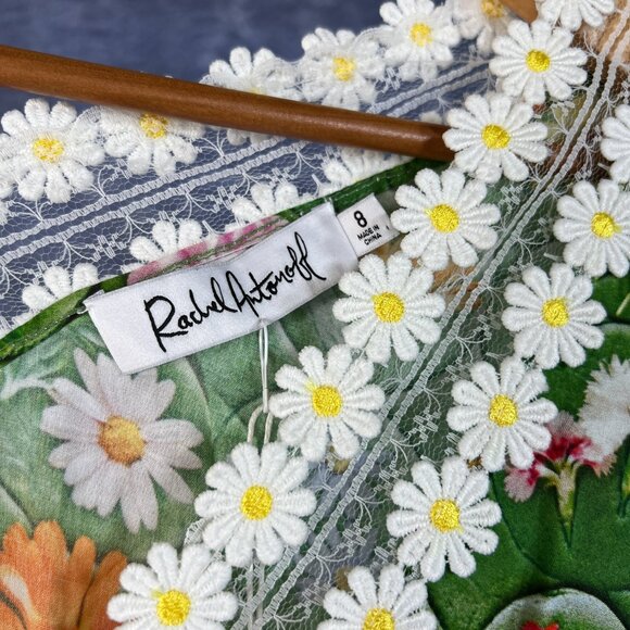 Rachel Antonoff Mila Green Floral Dress Sz 8 - Picture 4 of 4